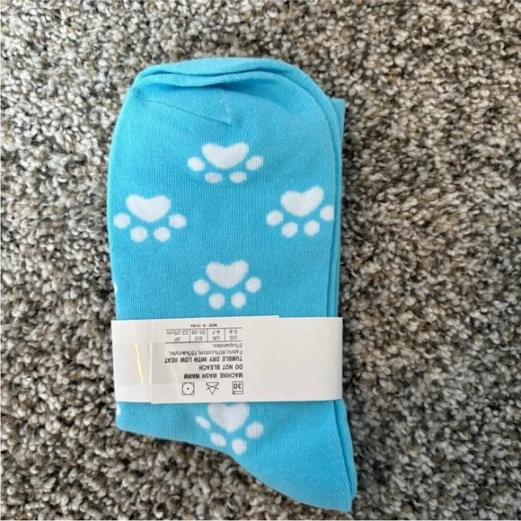 Cute Blue Cat Face Socks - Picture 2 of 3
